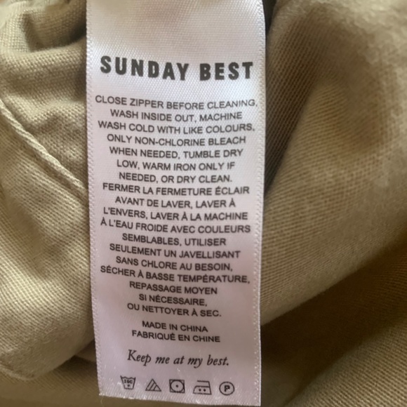 SUNDAY BEST mid rise straight leg chinos trousers pockets Women’s size 8 - Picture 7 of 15